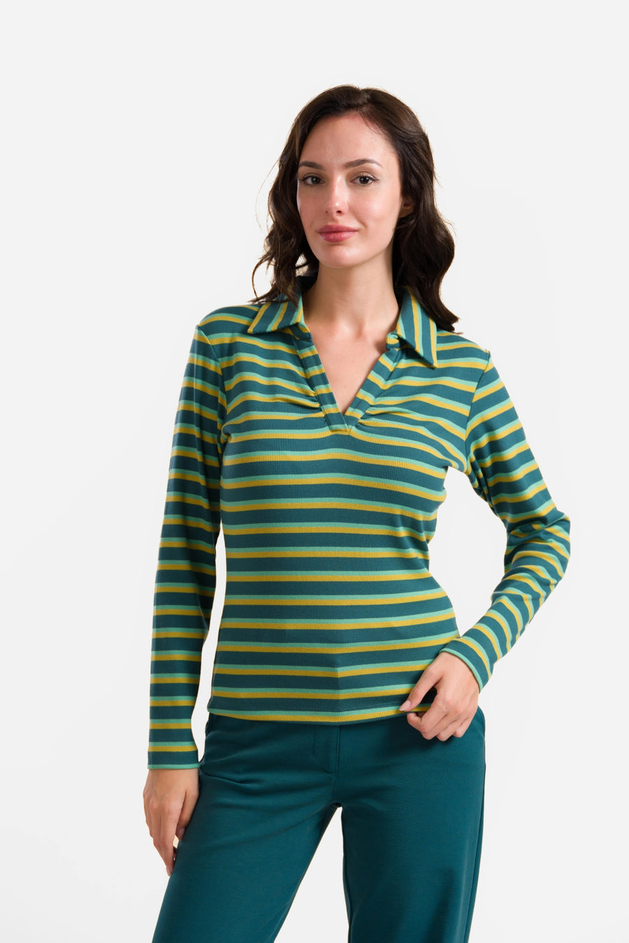 Suzy Langarmshirt | Dunkelblaue Streifen