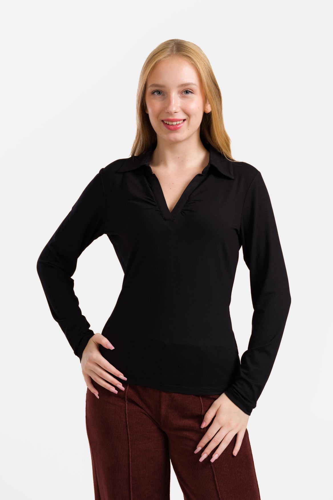 Suzy Langarmshirt | Ecovero Schwarz