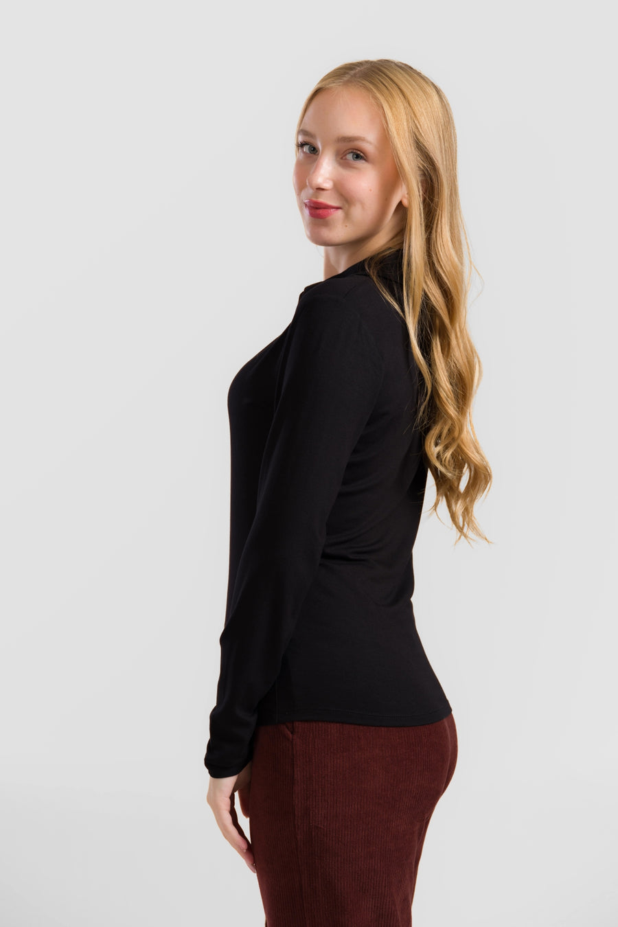 Suzy Langarmshirt | Ecovero Schwarz