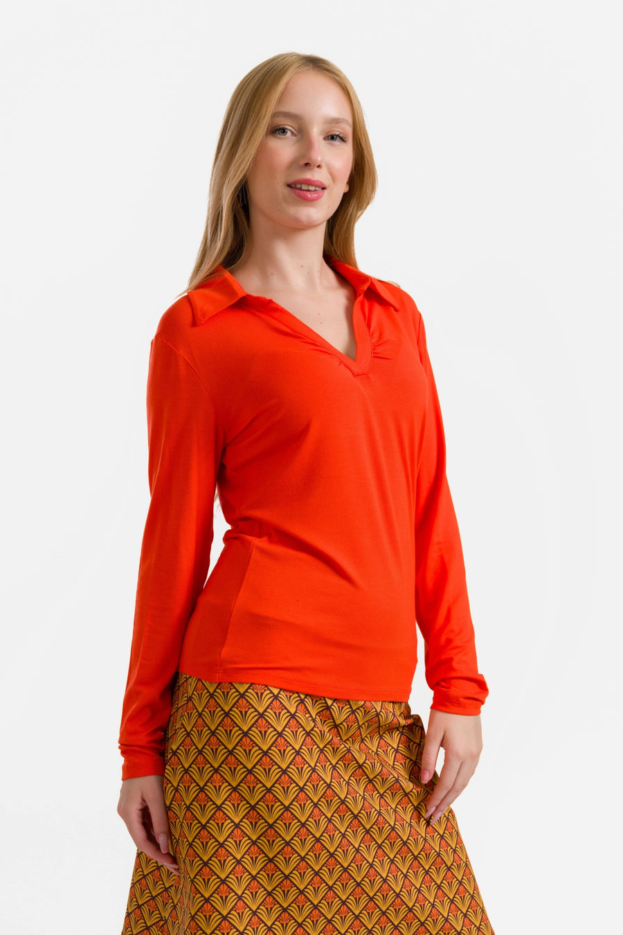 Suzy Langarmshirt | Ecovero Uni Rot