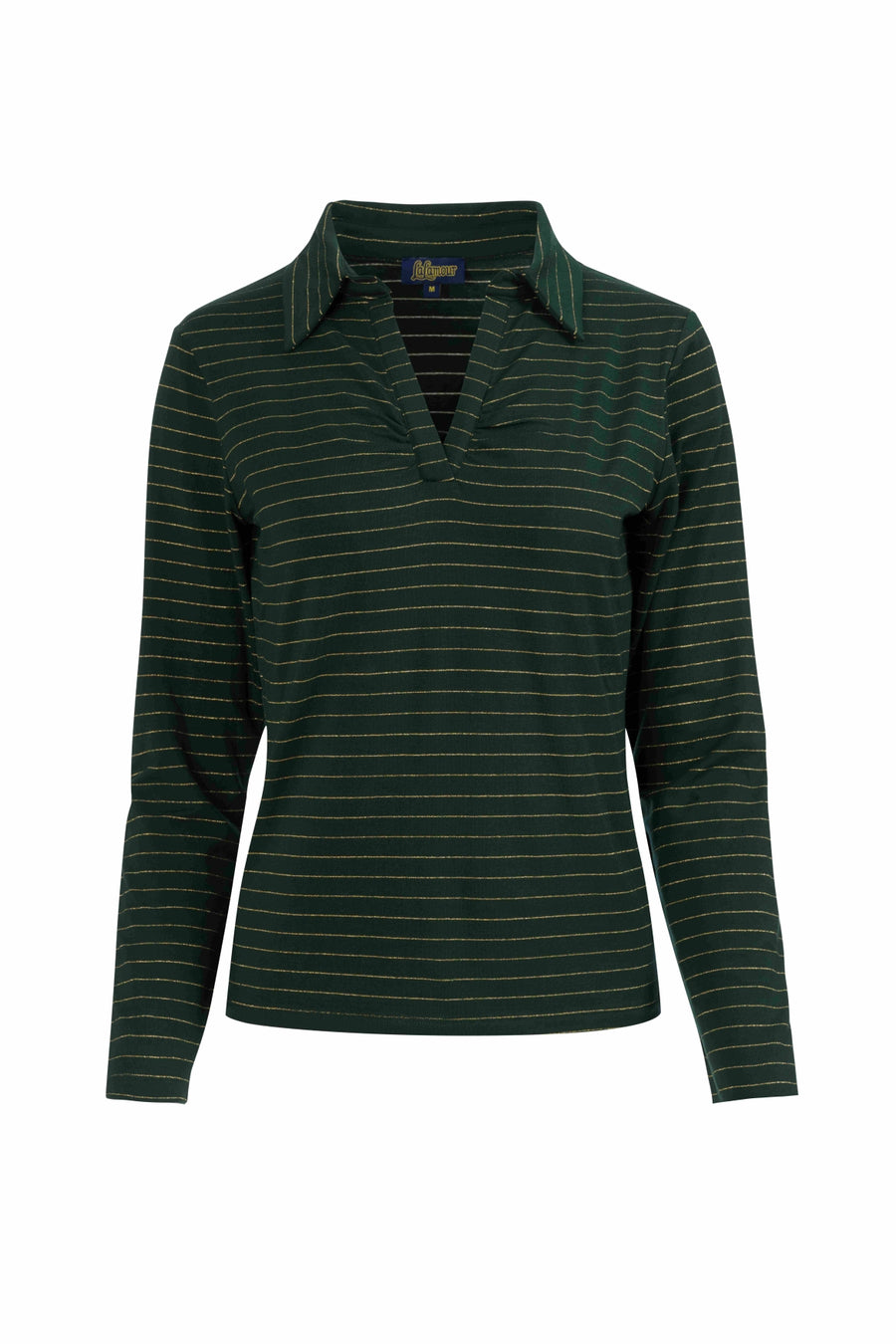 Suzy Langarmshirt | Gestreift Grün-Lurex Gold