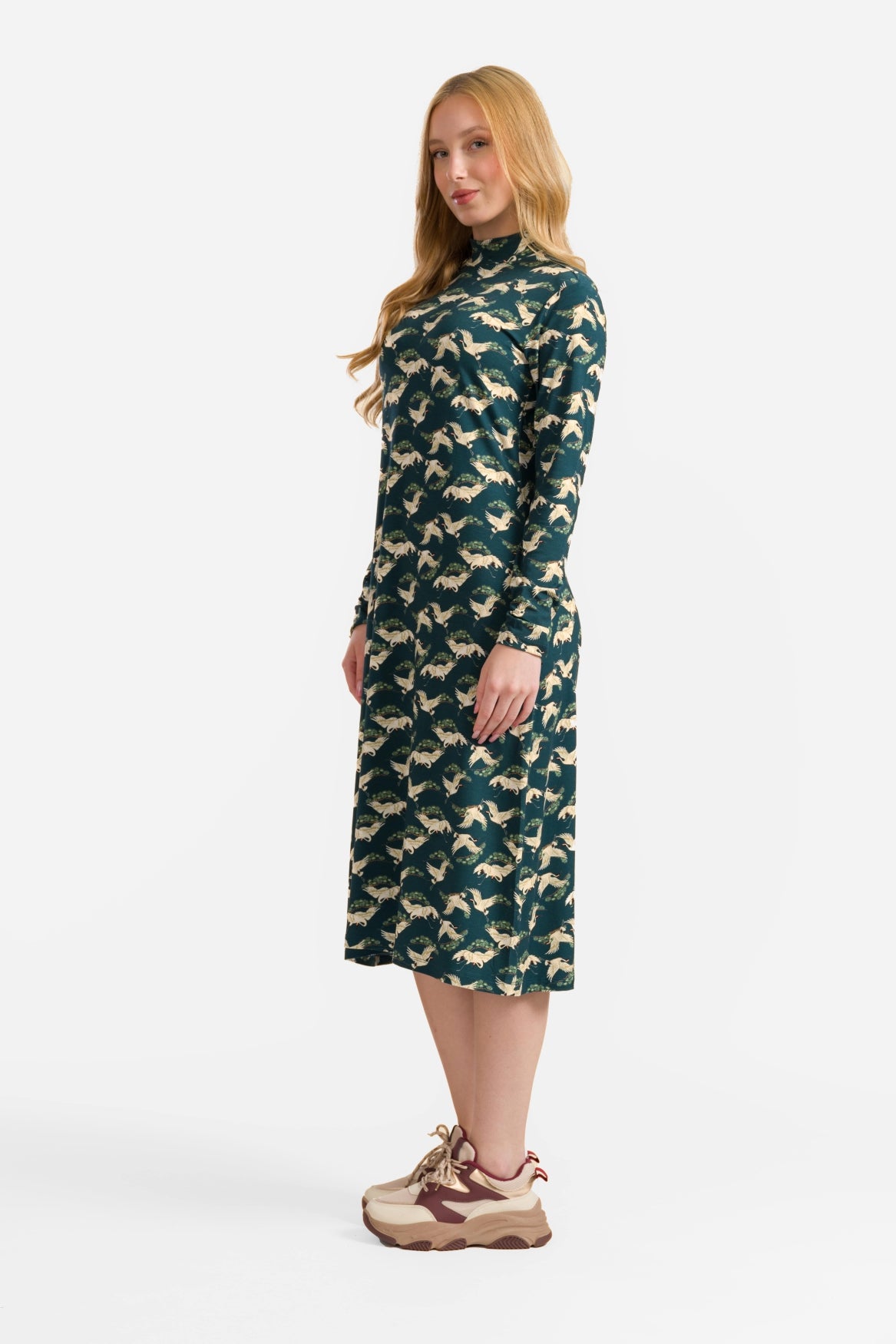 Willow Dress | Crane Dance Petrol