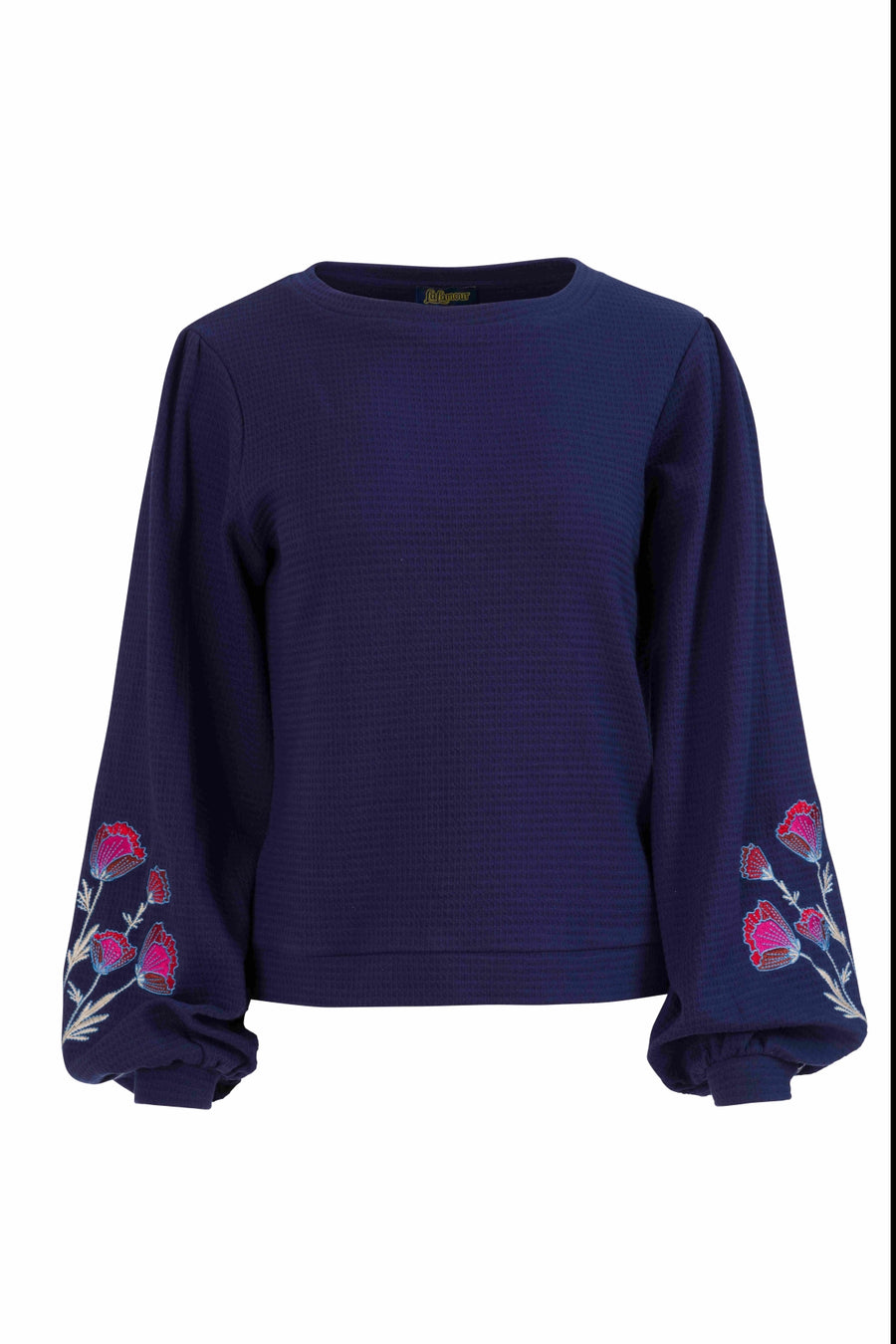 Cathy Top Ls | Waffelblau